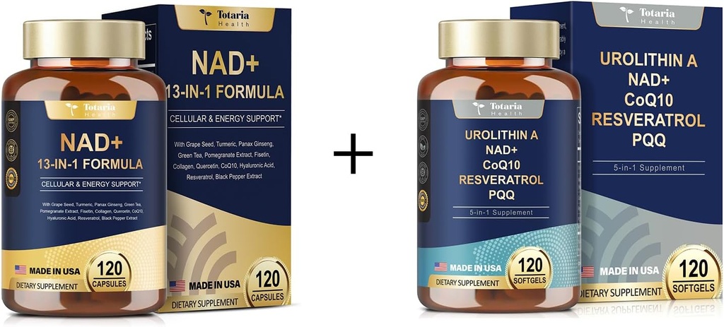 Totaria NAD Supplement for Women Men 120 Cápsulas Urolithin A Supplement 1000mg 120 Cápsulas Macia