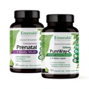 Conjunto de laboratórios de esmeralda com pré-natal 1-Daily Multi (60 Veg Caps) & PureWay-C (90 Veg Caps) - Multivitamina pré-natal com folato metilado, ferro & mais* - Suplemento de vitamina C com ácido lipoico R-Alpha*