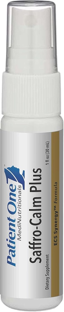 Paciente Um Saffro-Calm Plus Suplemento de pulverização oral para apoiar o humor positivo e resposta saudável ao estresse * com Saffron e Echinacea 1 fl oz