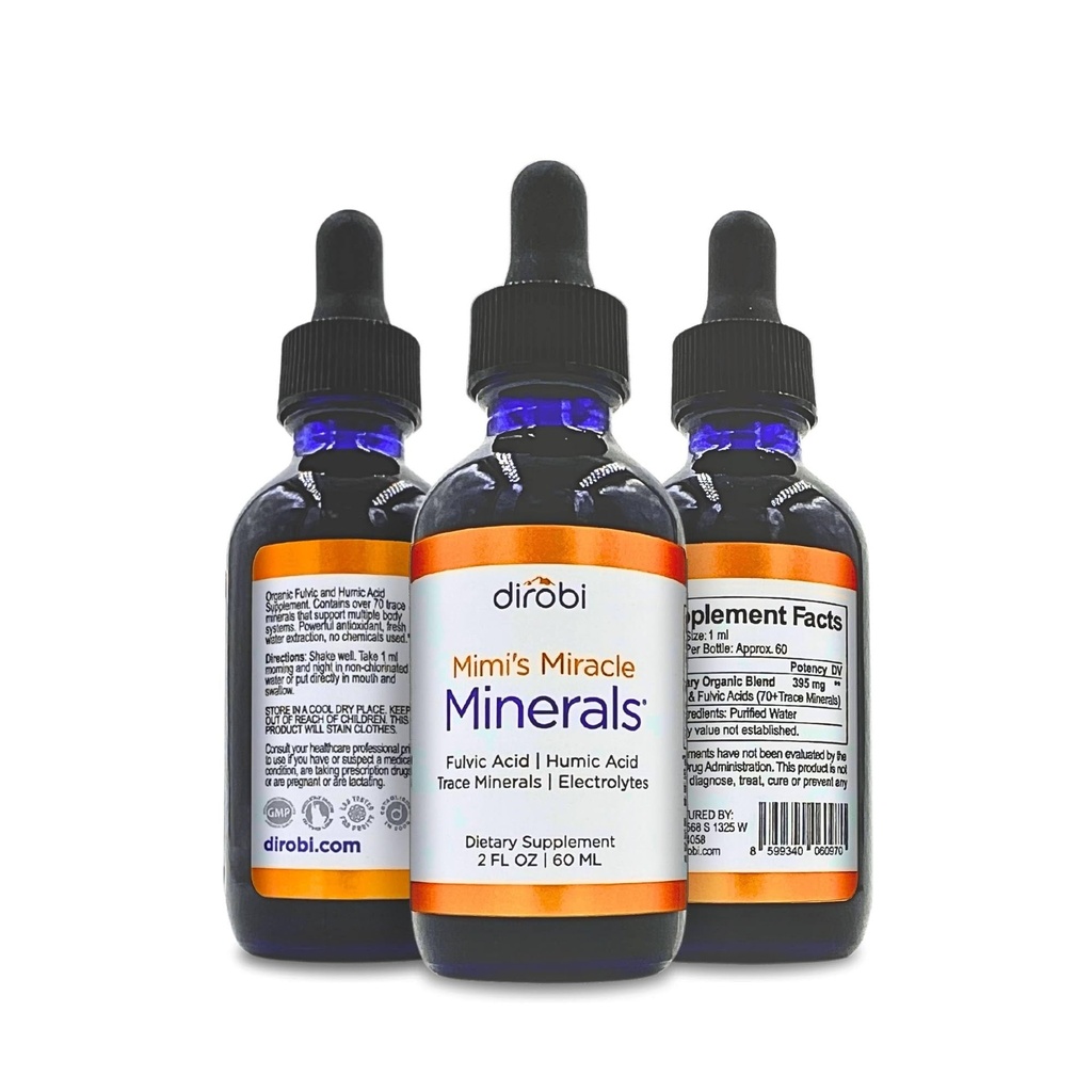 Mimi Mimi Milagre Minerais Ácido Húmico Fulvico - Minerais Minerais Minerais Minerais Líquidos 70 Minerais Iónicos - Planta Orgânica Derivada (2 oz 60 dias de abastecimento)