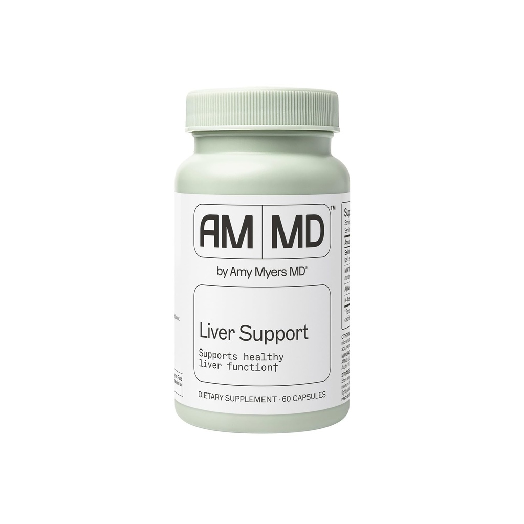 Amy Myers MD Fígado Suporte - Suporta Função Fígado Saudável, Caminhos Detox e Atividade Antioxidante - com Selênio, Cardo de Leite, Açafrão - 60 Cápsulas
