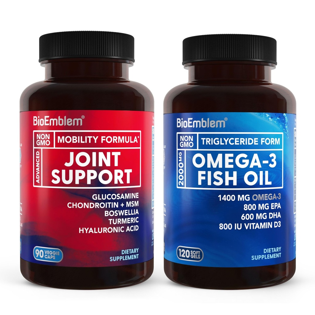 BioEmblem Omega-3 óleo de peixe 2000mg e apoio conjunto