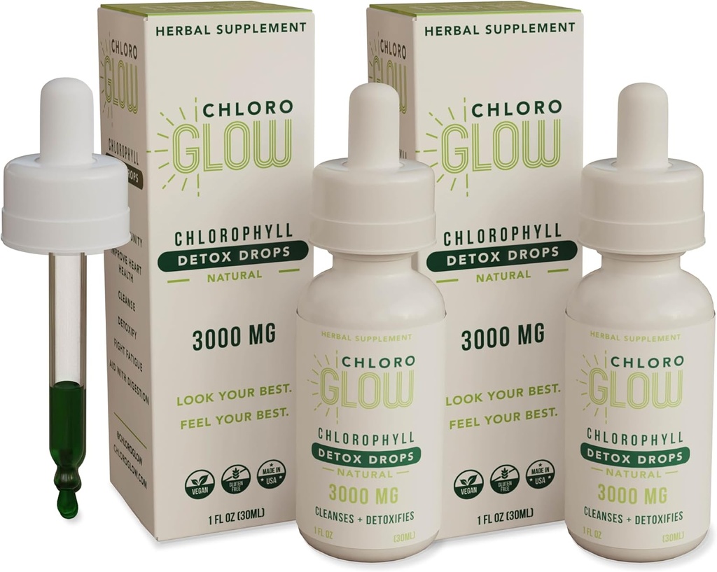 Chloroglow líquido Clorophyll Oxygen Drops 3000mg Suplemento de Metabolismo □ Suporte imunológico □ Desintoxicação natural □Ajuda de Doença de Altitude