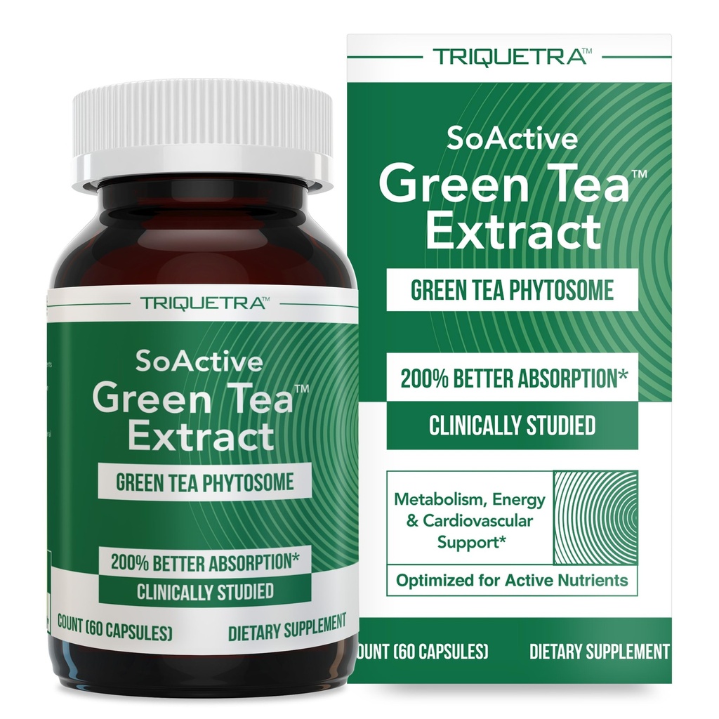 SoActive Green TeaTM Extract - Phytosome de chá verde clinicamente estudado - Até 200% melhor absorção e biodisponibilidade - Dose clinicamente validada - Suporta Metabolismo & Gestão de Peso - 60 Caps