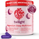 Pêssego Crepúsculo perfeito Magnésio Glycinate Sleep Multivitamin Magnésio Suplemento com Cereja Orgânica Tart, Camomila, 5-HTP, L-Tryptophan, Natural Sleepy Girl Mocktail, 60 Cápsulas, 30 Servings