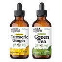 Tintura de Ginger Cúrmica Selvagem e Orgânica 4 fl oz & Green Tea Tintura 4 fl oz
