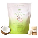 TRU Suplementos planta base protein powder, BCAA, EAA, 20g Vegan Brown Rice & Pea Protein, 100 calorias, 27 vitaminas, sem sabores artificiais 25 Servings (Coconut Macaron)