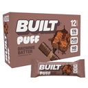 Bar construído, Puff Protein Bars, Brownie Batter Puff, 17g Snacks Protein, On-The-Go Bars, Apenas 140 calorias, 6g Açúcar, Colágeno, Gluten Free, 12 Count