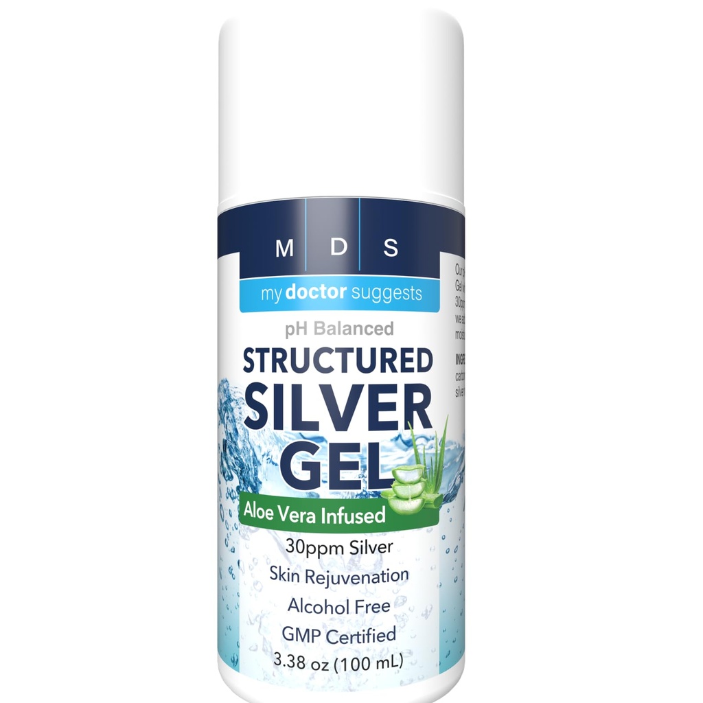 Gel de prata coloidal, cuidados de queimadura e ferida com Aloe Vera - 30ppm pH fórmula balanceada ajuda a acalmar queimaduras, feridas & Eczema - Prata estruturada - Made in USA (3,38 onças)