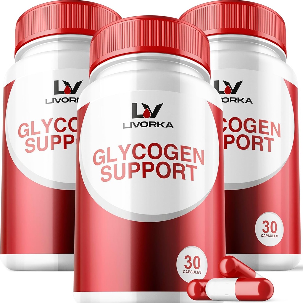 3 Pack - Suporte a Glicogênio, Controle de Glicogênio Fórmula Avançada, Cápsulas de Glicogênio, Glicogênio Fix com Ingredientes Poderosos, 30 Cápsulas Por Garrafa por 90 Dias