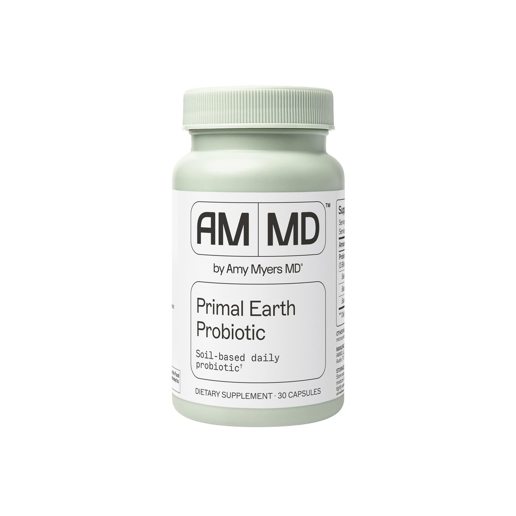 Amy Myers MD Primal Earth Probiótico - Suplemento de suporte digestivo e imunológico - Probiótico baseado em solo - Gluten-Free & Non-Dairy - Paleo-Friendly Adult Health Supplement - 30 Cápsulas