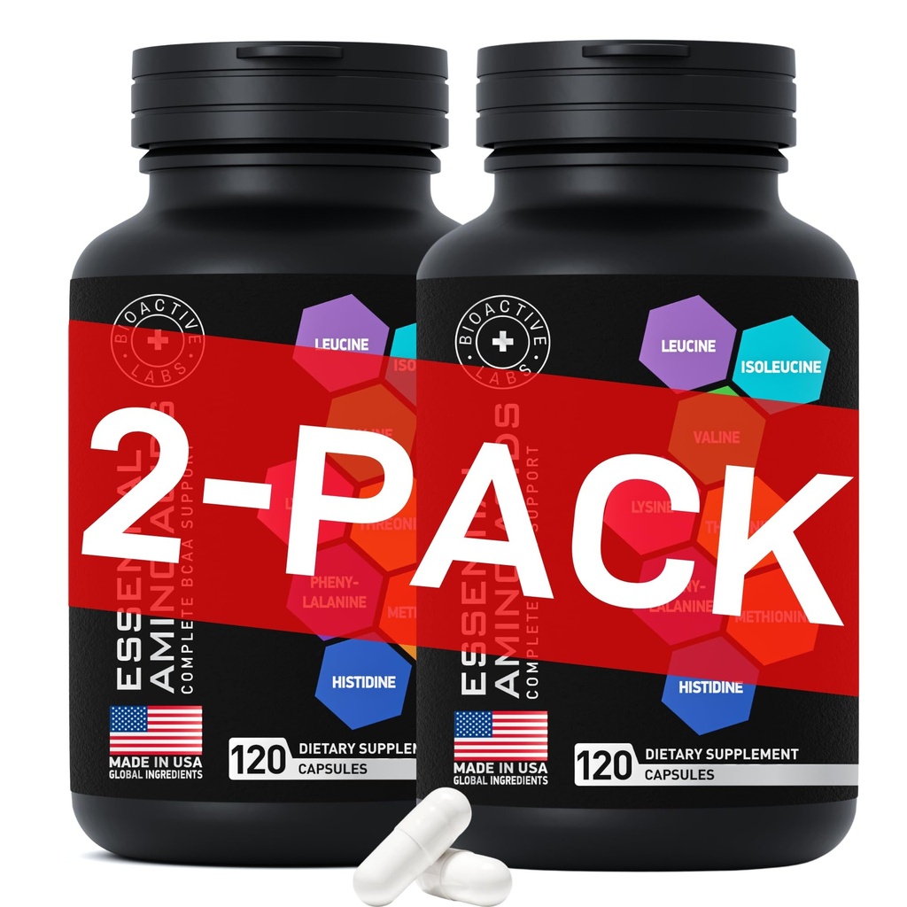 Complexo de Aminoácidos Essenciais para Homens e Mulheres - Avançado Potência de treino & Fórmula de Recuperação - Vegan BCAA Suplemento de Aminoácido com todos 9 Cadeia de Filial Aminós Essenciais - 240 Keto Friendly EAA BCAA Pills