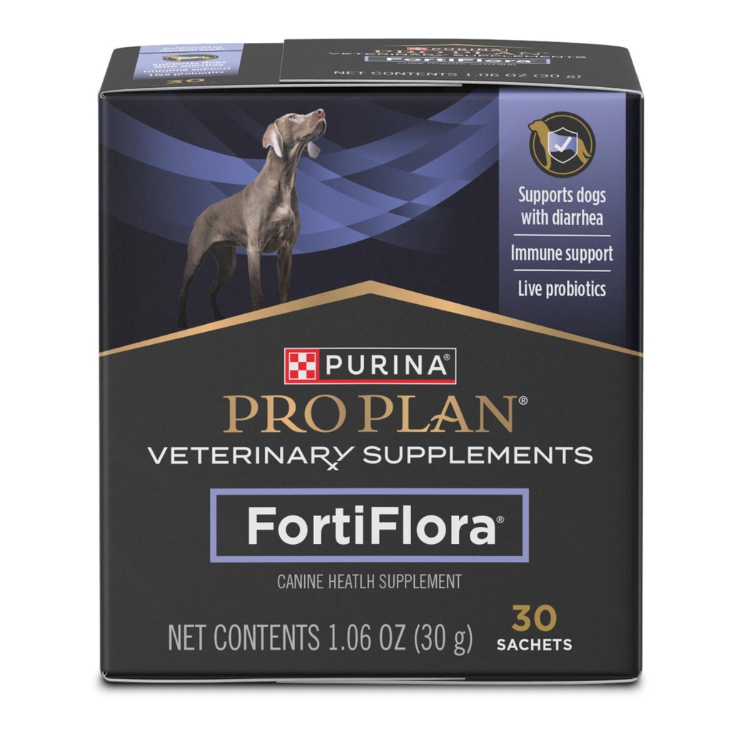 Purina Pro Plano Suplementos Veterinários FortiFlora Dog Probiótico Suplemento, Suplemento Nutricional Canino - 30 ct. Box