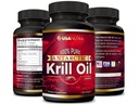 Óleo Antártico de Krill Softgels 100% puro com Omega-3 EPA DHA Astaxantina 1000mg por dia (2 Softgels). Feito nos EUA