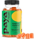 Hydrating Hyaluronic Highlighter Pastilhas de cuidados com a pele Suporta mais brilhante, Dewy, Plump Skin - Vegan Hyaluronic Acid & Vitamina C Supplement - Não-GMO, Gelatina livre, sabor laranja, fornecimento de 30 dias