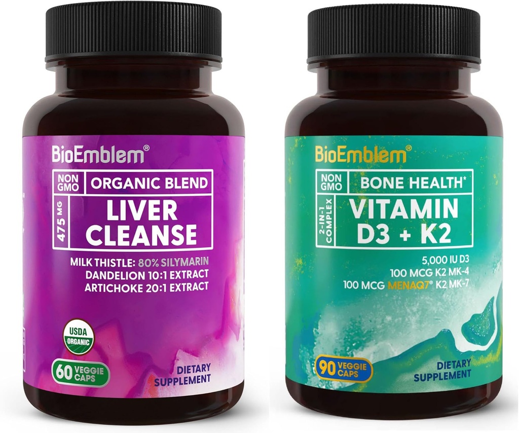 BioEmblem Vitamina D3 K2 USDA Organic Liver Cleanse