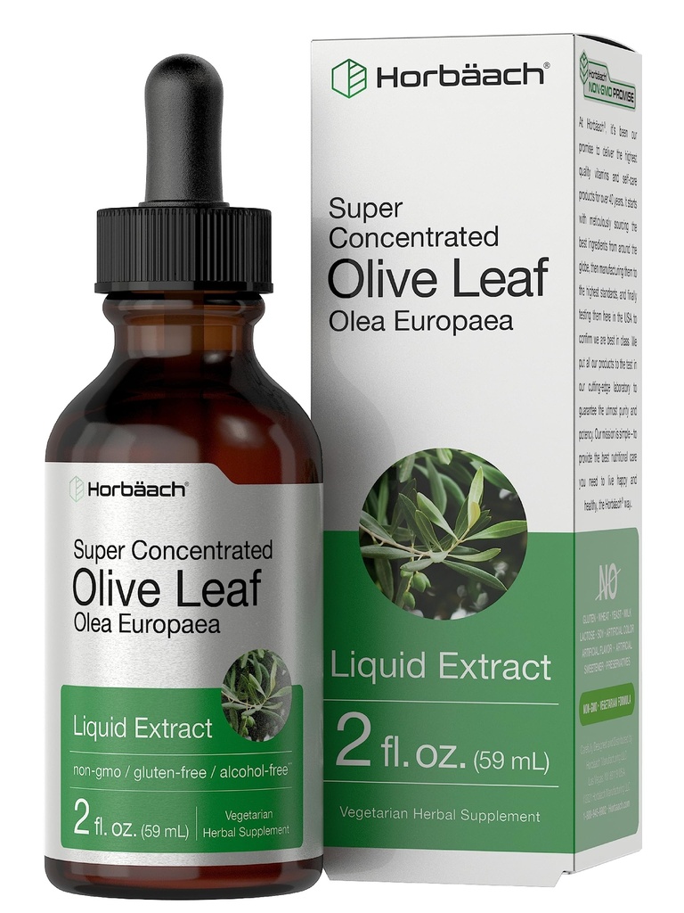Horbäach Olive Leaf Extract Líquido 2 fl oz Super-Força
