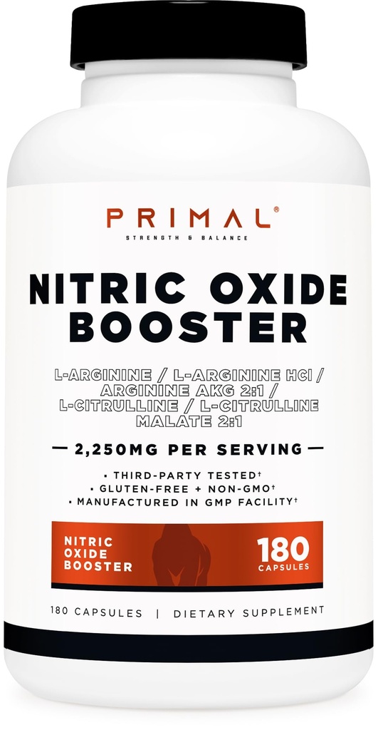Booster de Óxido Nítrico Primal (2.250mg por serviço) (180 cápsulas) - 60 Servings
