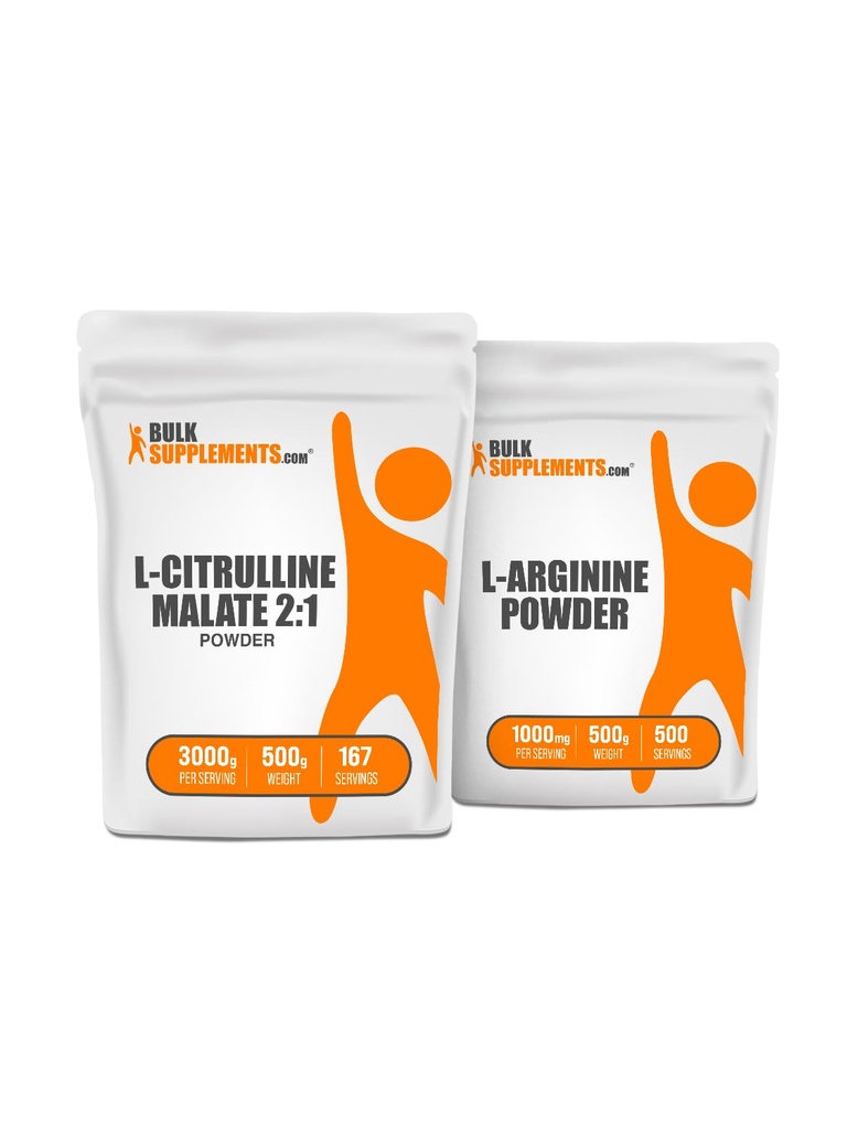 BulkSuplementos Citrulina Malate 2:1 500g + L-Arginina 500g Bundle