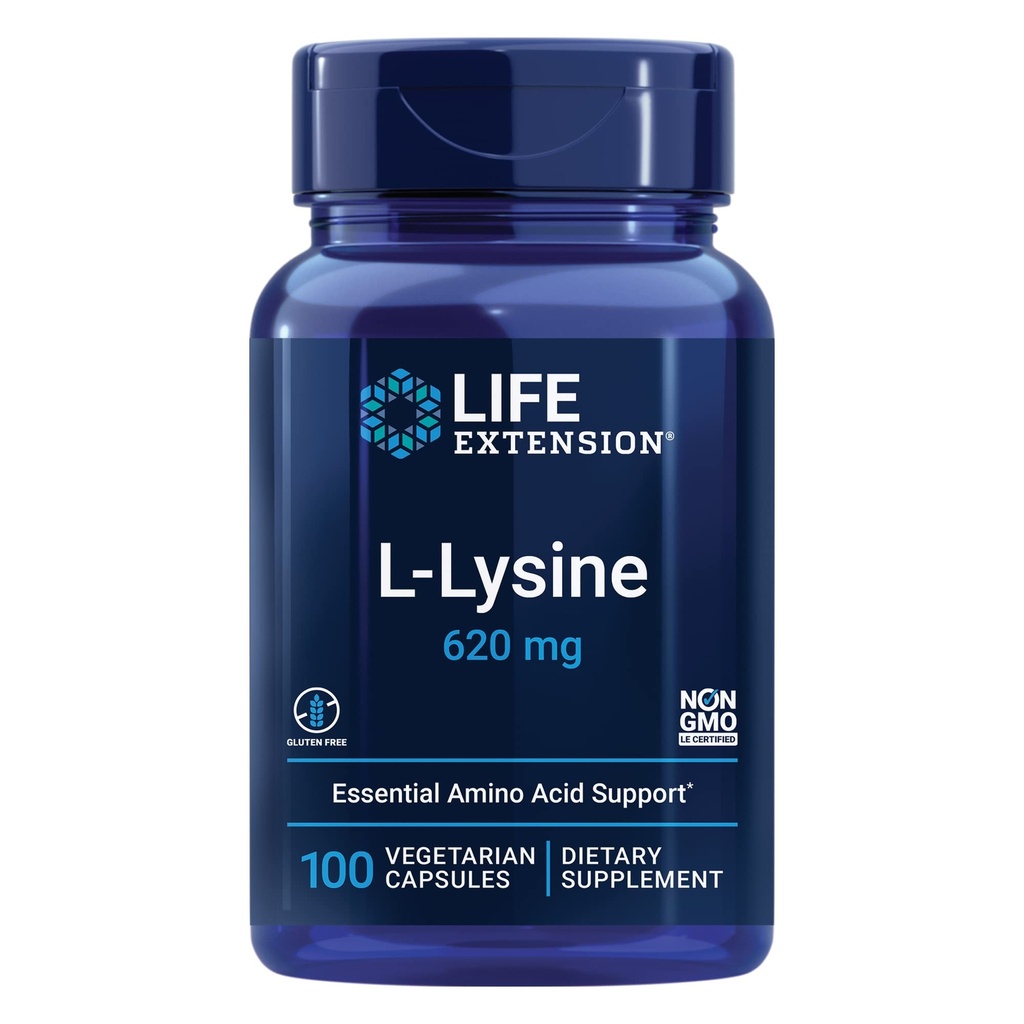 Extensão de vida NAC 600mg Antioxidante Imune Support & L-Lysine 620mg para Resposta ao Estresse Saudável 100 Cápsulas Bundle