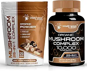 WELLNESS LABSRX Cogumelo em pó 2000mg - Suplemento de cogumelos Cápsulas