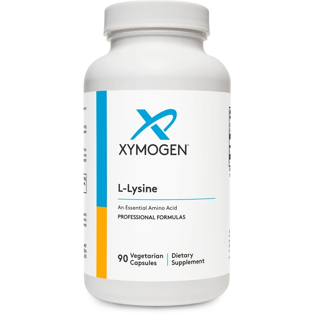 XYMOGEN L-Lysine 1000mg Cápsulas - Suplemento de Ácido Amino para Suportar Síntese de Colágeno, Proporciona Equilíbrio para uma Alta Ingestão de Arginina (90 Cápsulas)