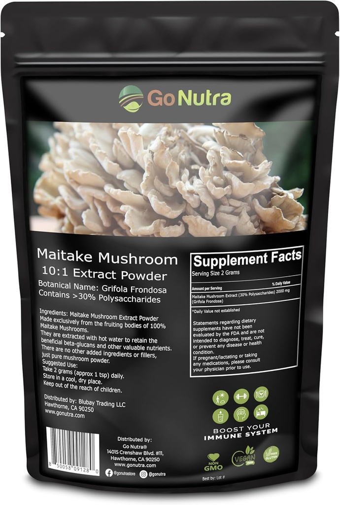 Ir Nutra Maitake Mushroom Extract Powder 8 onças 10:1 Força de Extração