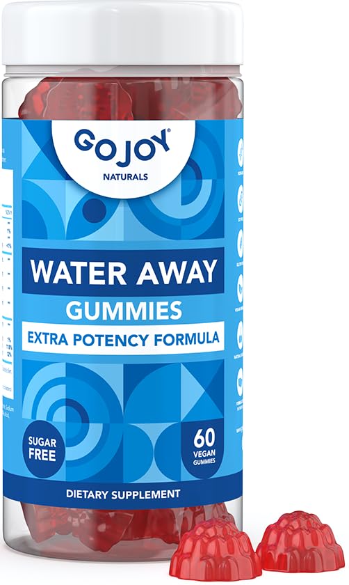 GOJOY Água Away Gummies – Suporte Diurético Natural para Retenção de Água & Balanço de Hidratação – Fórmula de ervas com Dandelion – 60 Gummies Vegan