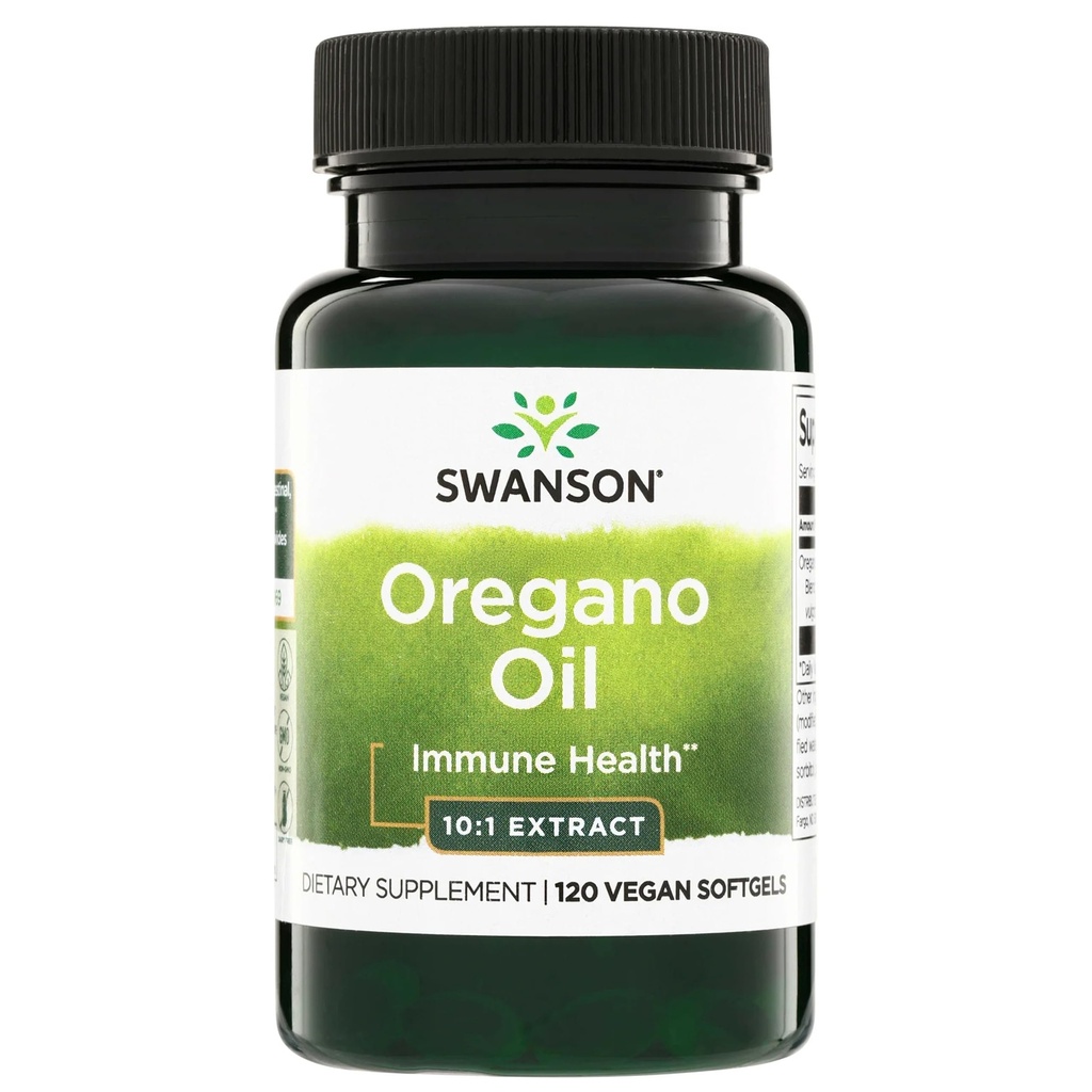 Swanson Orégano Oil 10:1 Extrato-Suplemento Natural Promovendo Saúde Digestiva-Respiratória e Urinary Tract Health Support (120 Softgels, 150mg cada)