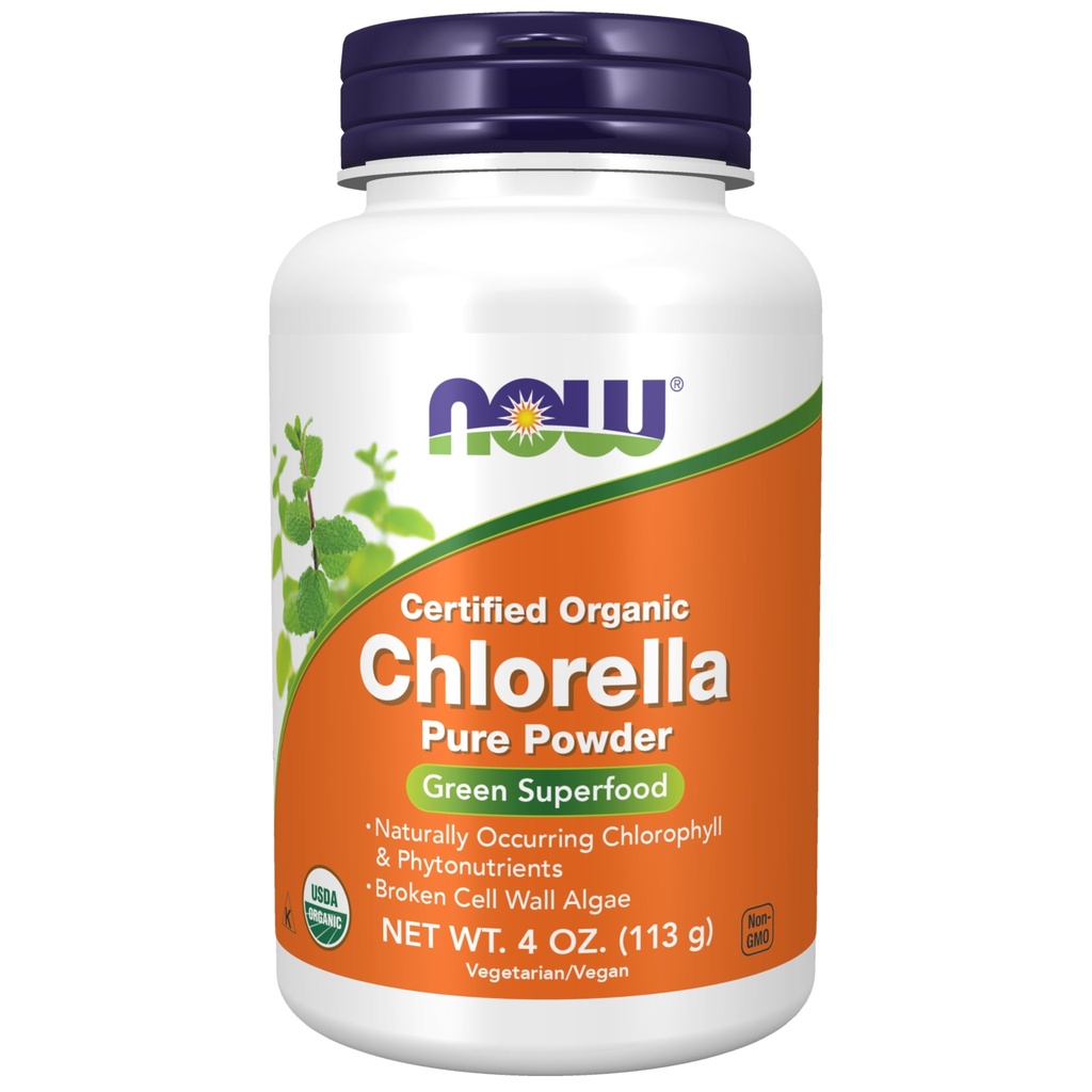 AGORA suplementos alimentares, chlorela orgânica Pó com clorofila natural, beta-caroteno, carotenóides mistos, vitamina C, ferro e proteínas, 4-onça