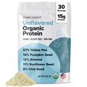 Complemento orgânico não aromatizado Vegan Protein Powder (30 Servings) Baixo carboidrato, Caloria baixa, Livre de açúcar, Soja, Não-GMO, Glúten livre, Ervilha não-amarelada, semente de abóbora- 15g proteína baseada na planta em pó