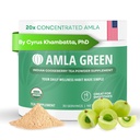 Amla Powder & Green Tea Superfood Supplement, 20x Ultra concentrado Amla, Apoio Antioxidante, Feito com chá oolong e Groselhas indianas, Orgânico, Vegan, Aroma clássico, 30 Servings