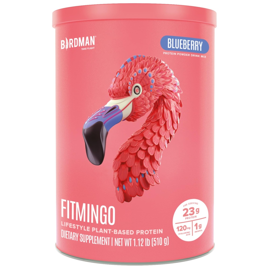 BIRDMAN Fitmingo Vegan Protein Powder com Inositol, Impulsionadores de colágeno, Ácido hialurônico e vitaminas □ Baixo carboidrato, Dairy Free, Baixa caloria