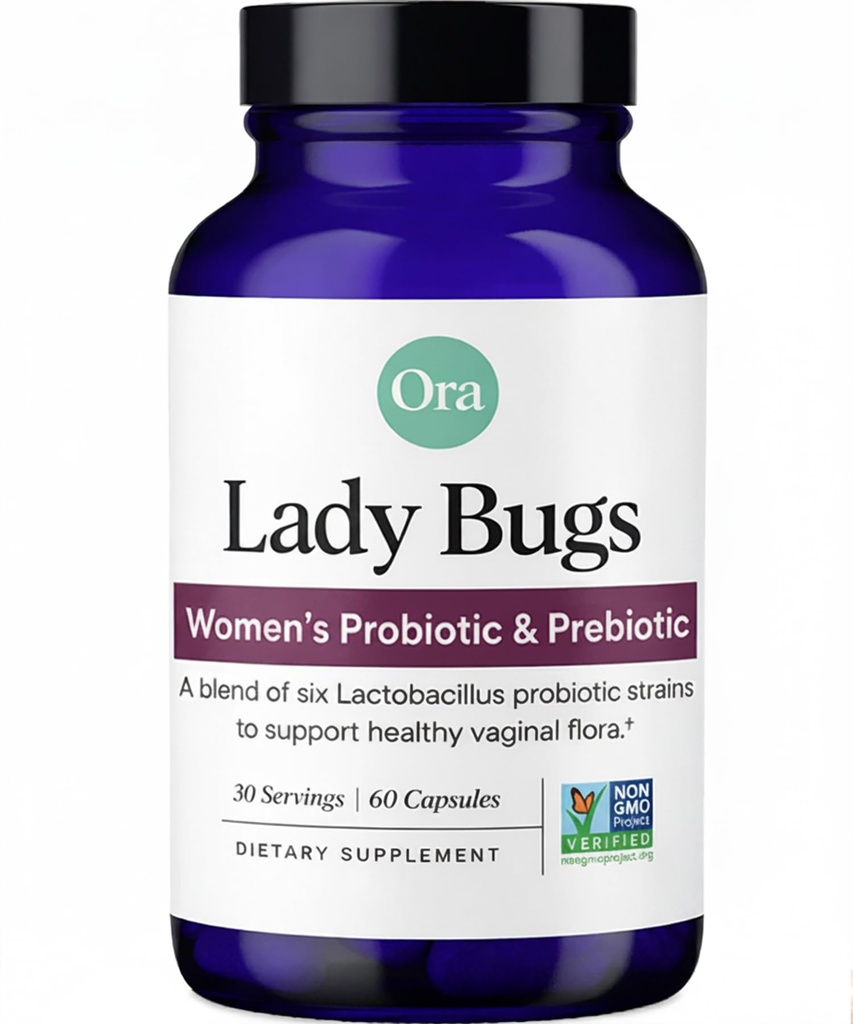 Ora Orgânico Prebióticos e Probióticos para Mulheres - Lactobacillus para Saúde Vaginal e Suporte Candida, Contém 16 bilhões UFC, 6 Strains - 1 mês de fornecimento, 60 cápsulas Vegan Probiótico