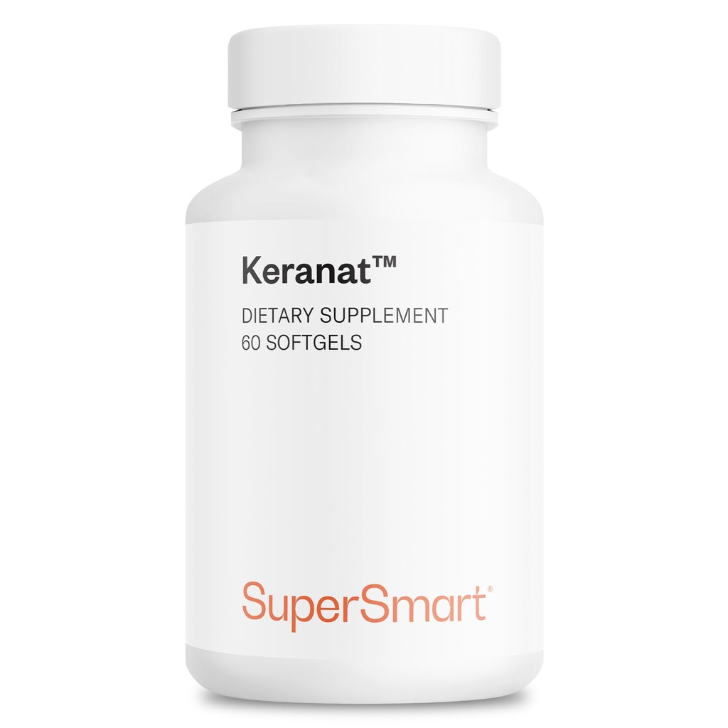 Supersmart - Keranat (Formula avançada com biotina) - Suplemento de cabelo para volume e crescimento - Perda de cabelo Vitaminas - Sem OGM e sem glúten - 60 Softgels