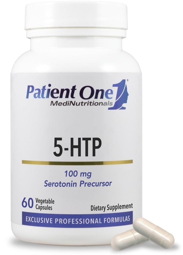 Doente 1 100 mg de 5-HTP Suplemento para suportar o gerenciamento de estresse, humor e sono* 60 Cápsulas