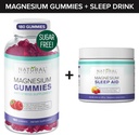 Pastilhas de magnésio sem açúcar (180 chicletes) e pó de Magnésio nocturna com Citrato de magnésio, Melatonina, L-Theanina e GABA - Vegan, Gelatina-Free, Sem glúten, Não-GMO