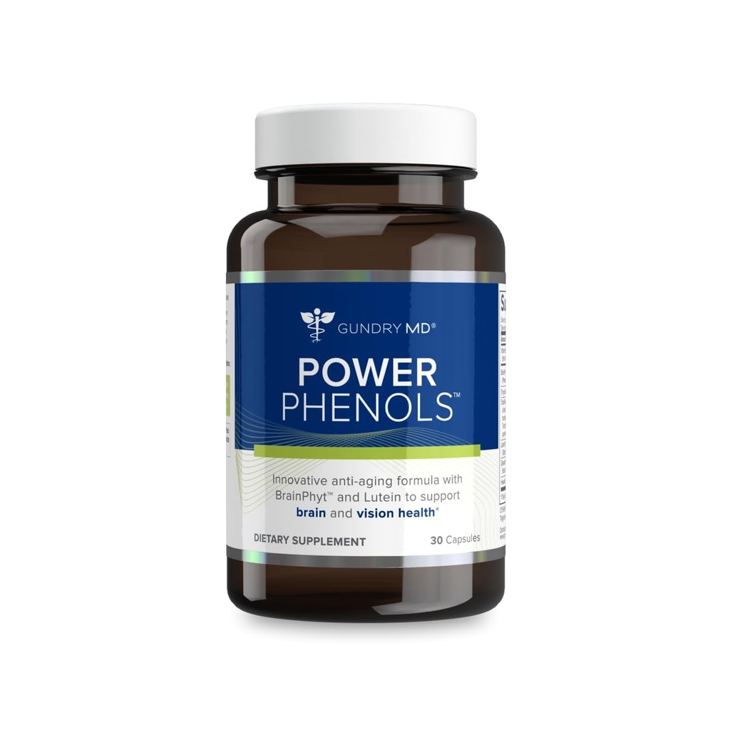 Gundry MD Power Phenols Cerebral Health Supplement for Cognition, Focus, Motivation, Productivity, and Energy - (30 Servings)
