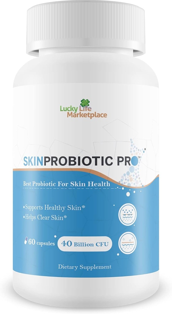 Skin Probiotic Pro - Apoiar a pele saudável de dentro para fora com um suporte de saúde da pele probiótico - Ajuda suporte Blemishes diminuídos, Pimples, vermelhidão - Probióticos para a pele hidratada e saudável