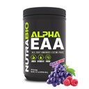 NutraBio Alpha EAA - Aminoácidos para Crescimento Músculo e Hidratação - Aminoácidos Essenciais com Nootropics & Adaptogens- Espectro completo EAA BCAA Pó - 30 Servões - Grape Berry Crush