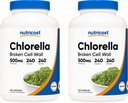 Cápsulas de chlorela de nutricosto (2 frascos) 500mg, 240 cápsulas por frasco