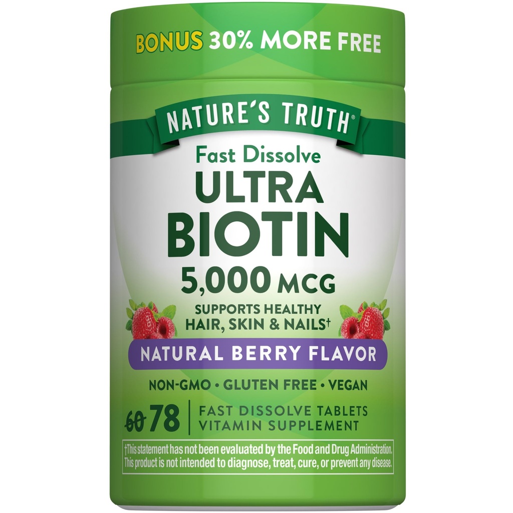 Verdade da natureza Biotin 5000mcg 78 rápida Dissolver Comprimidos