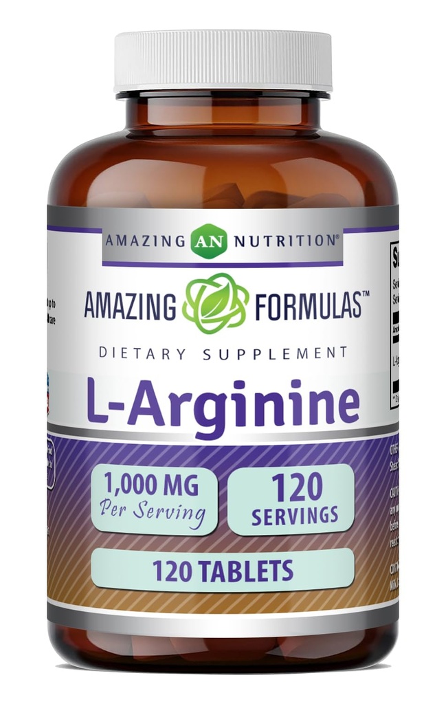 Fórmulas surpreendentes L-Arginina Suplemento 1000 Mg Por Servindo Tablets Suplemento Aminoácido para Mulheres e Homens Não-GMO Sem Glúten .