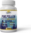 Saúde diária Pine Pollen 600mg Vegan Gluten Free Não OGM Natural Superfood Vitaminas Minerais Suplemento dietético 60 Cápsulas - 1 mês de fornecimento
