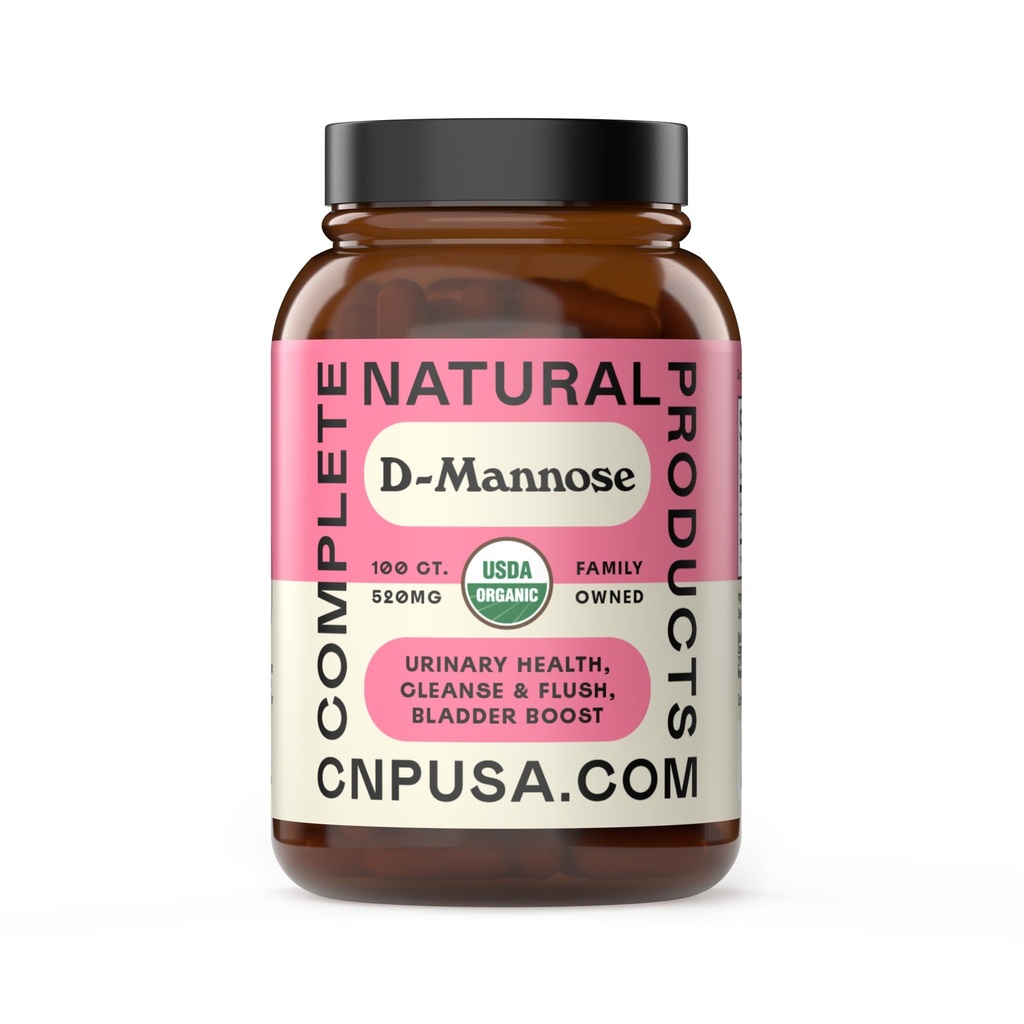 Produtos naturais completos Cápsulas D-Mannose orgânicas - Pílulas D-Mannose puras 100 contagem para ITU, bexiga, e saúde trato urinário