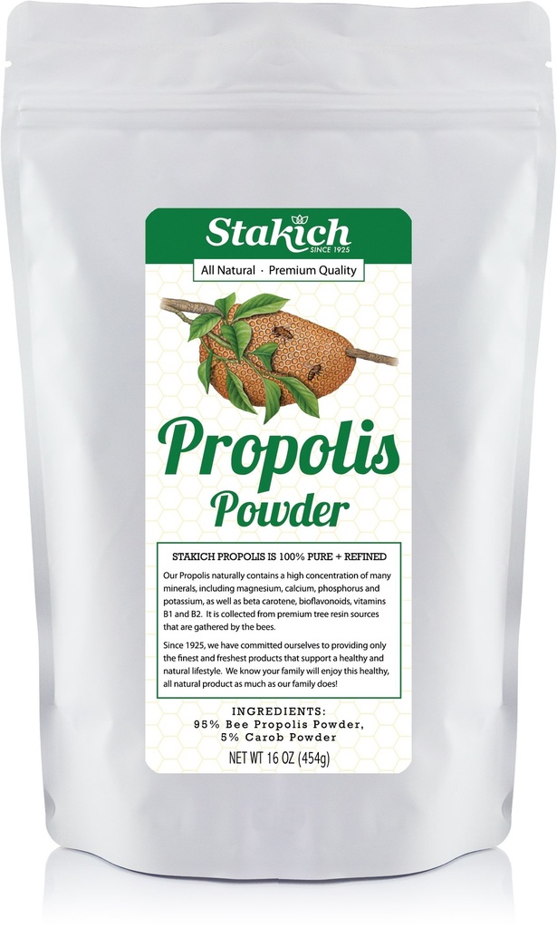Stakich Bee Própolis Pó - Tudo Natural - 1 Libra (16 Ounce)