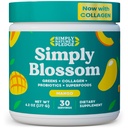 Simplesmente Blossom Nutrition Daily Greens & Superfood Powder + Colágeno + Probióticos para a Saúde Digestiva da Mulher & Bloating Alief. Ajude sua saúde Bloom - 30 dias de abastecimento - manga