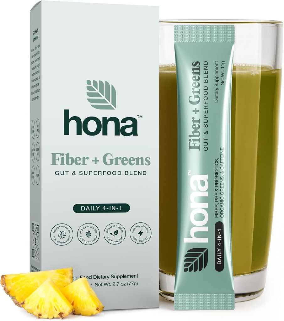 Gut & Superfood Mistura, Verdes em pó com prebióticos, Probióticos, Fibra & Cafeína Natural, Glúten livre, Açúcar livre, Leite livre, Vegan, Não GMO Greens Superfood em pó (7)