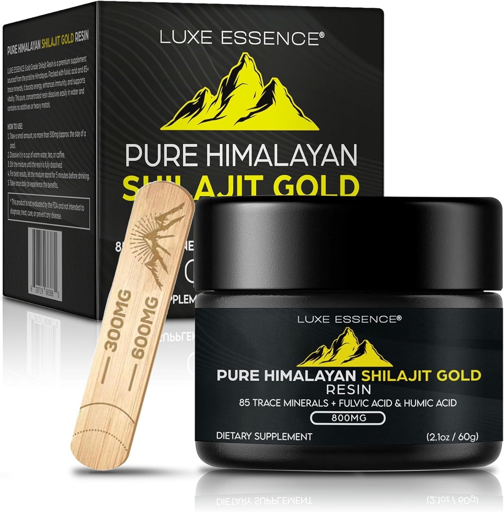 Resina de Shilajit Orgânica Pura Himalaia 800mg Grau de Ouro de Potencia