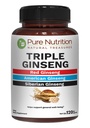 Pure Nutrition Triplo Ginseng 650mg . 120 Caps . Complexo para homens e mulheres . Altamente eficaz Combinação de Ginseng vermelho, americano e siberiano. Não OGM